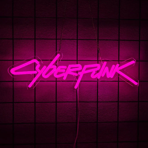 Cyberpunk Vibrant Pink Neon Sign