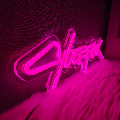 Cyberpunk Vibrant Pink Neon Sign
