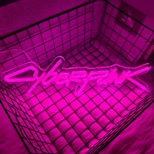 Cyberpunk Vibrant Pink Neon Sign