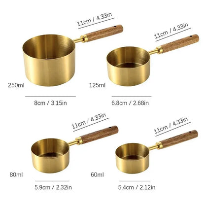 Gold-plated Steel Measuring Cup Set