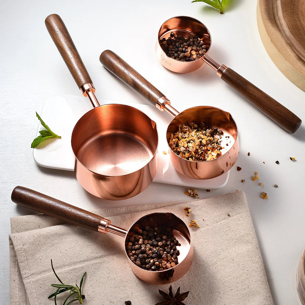 Gold-plated Steel Measuring Cup Set
