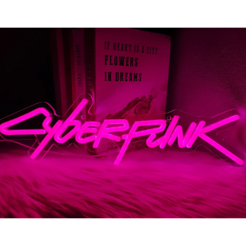 Cyberpunk Vibrant Pink Neon Sign