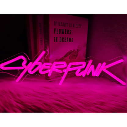 Cyberpunk Vibrant Pink Neon Sign