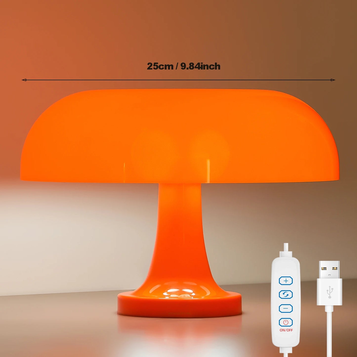 Orange Mushroom Modern Table Lamp